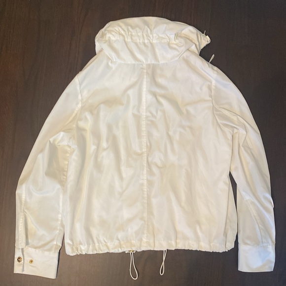 Michael Kors packable Rain Jacket - White with Gold detailing Sz L - Picture 6 of 8